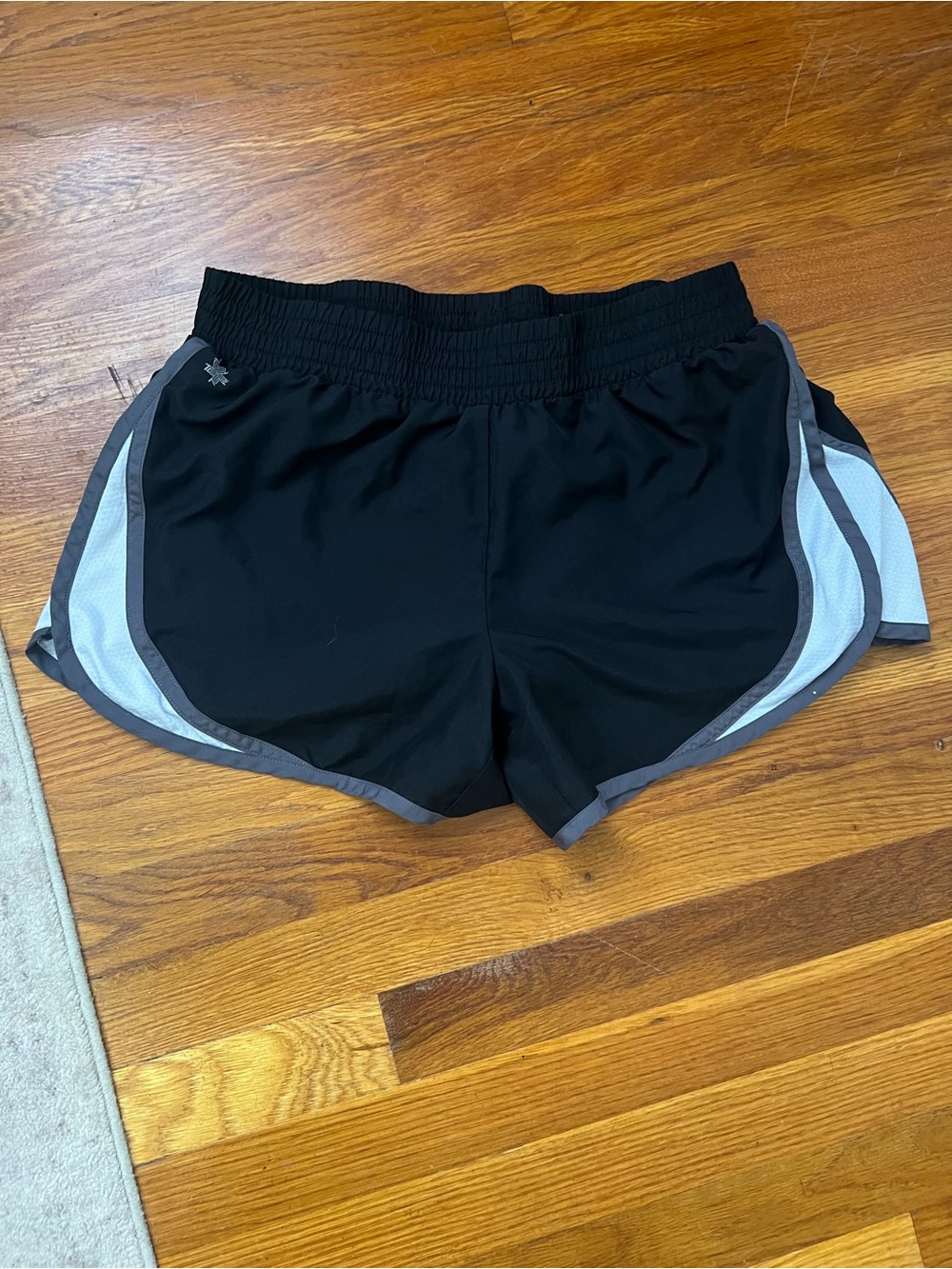 Women’s Black Athletic Running Shorts with Gray Trim